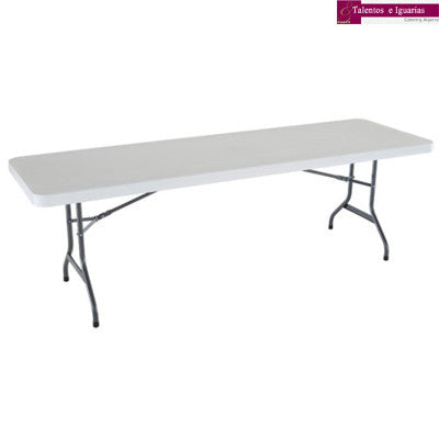 Mesa Retangular - 8 - FOOT COMMERCIAL FOLDING TABLE (WHITE GRANITE)