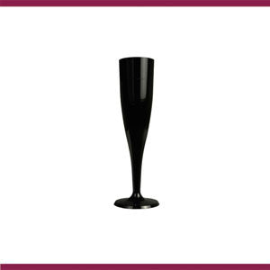 COPO FLUTE PLASTICO PRETO 115ML